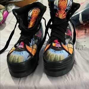 Colorful Tiger Print Platform Sneakers